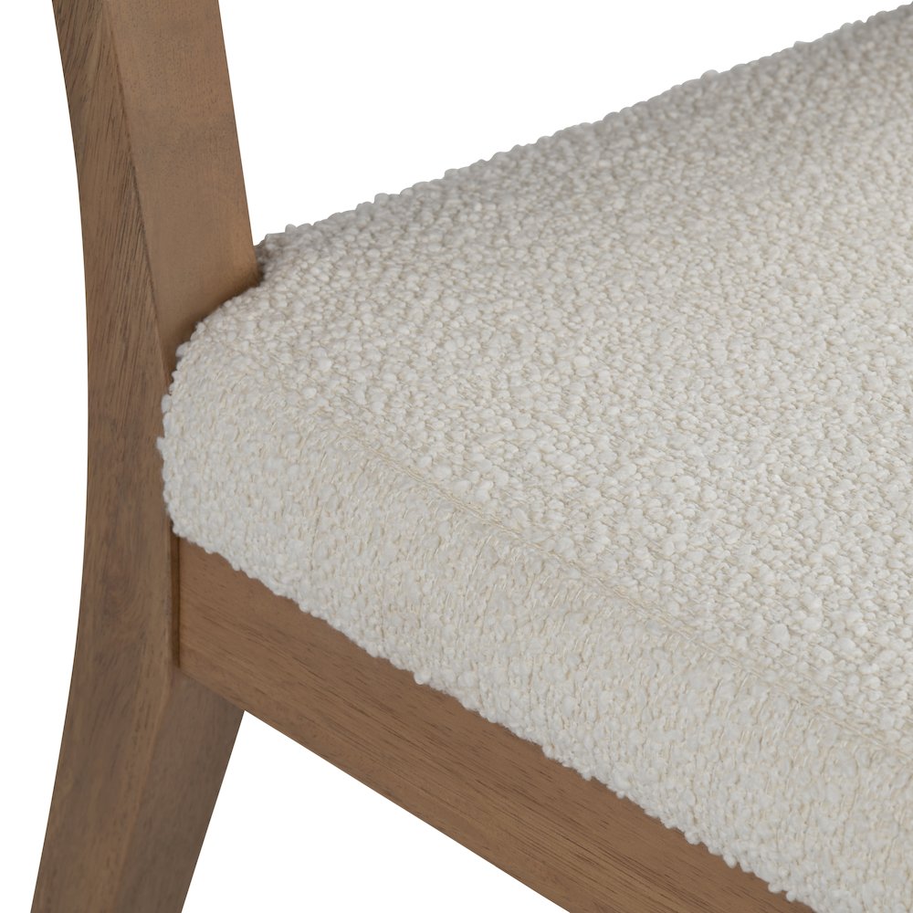 Textured Cream Upholstered Dining Side Chair. Picture 3