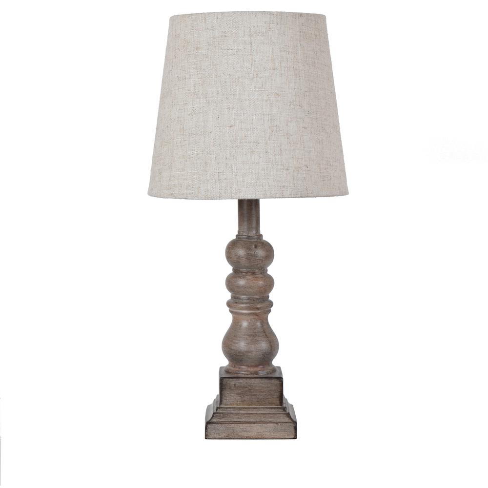 18.5" TH Distressed Brown Resin Table Lamp. Picture 1