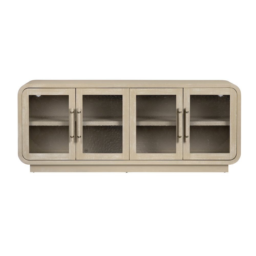 80" Tan 4-Door Media Credenza. Picture 2