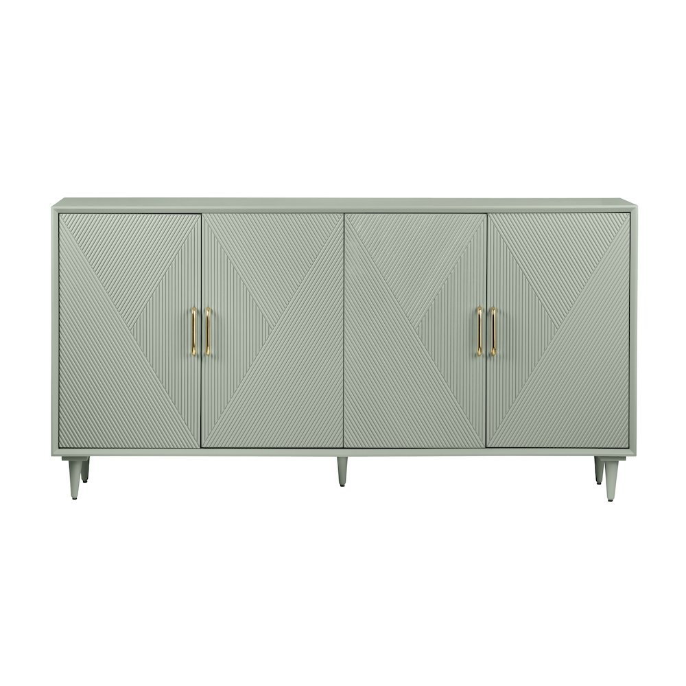 72" Sage Green 4 Door Media Credenza. Picture 2