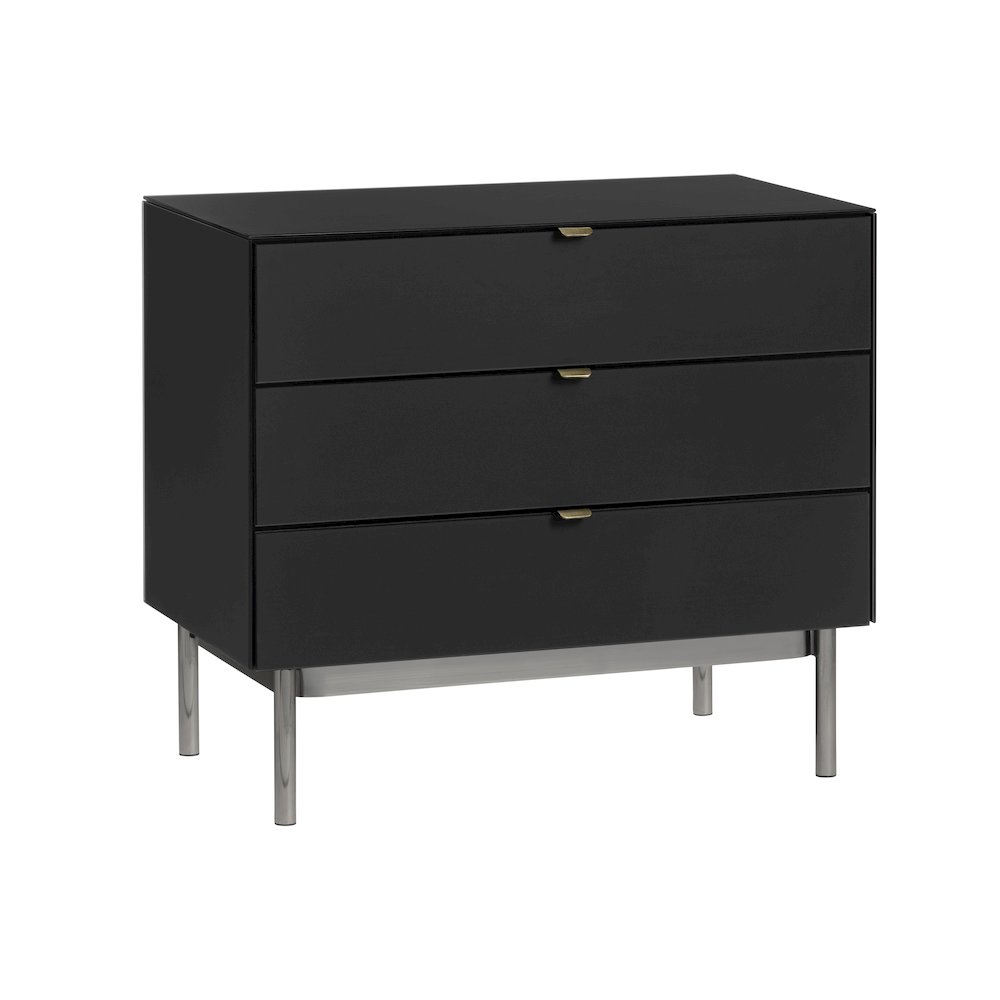 3 Drawer Black Accent Chest. Picture 1