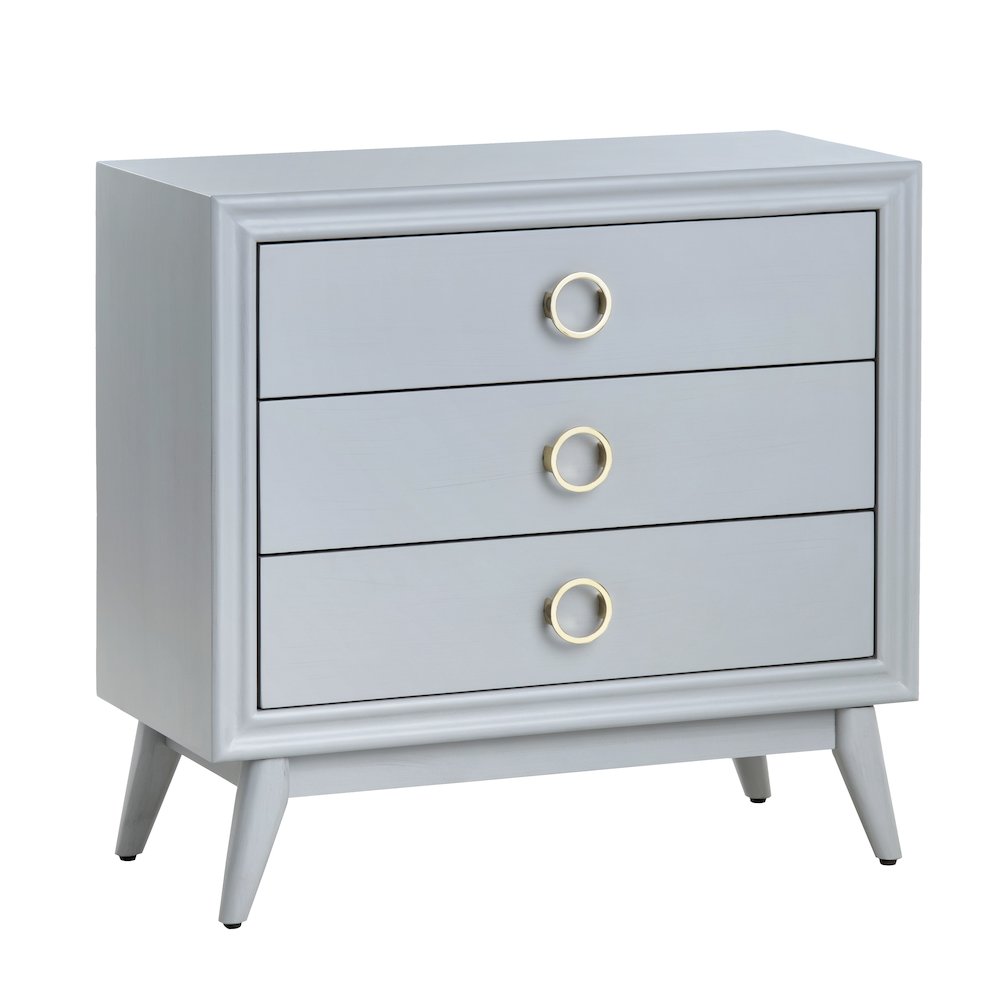 3-Drawer Gray Accent Chest. Picture 1