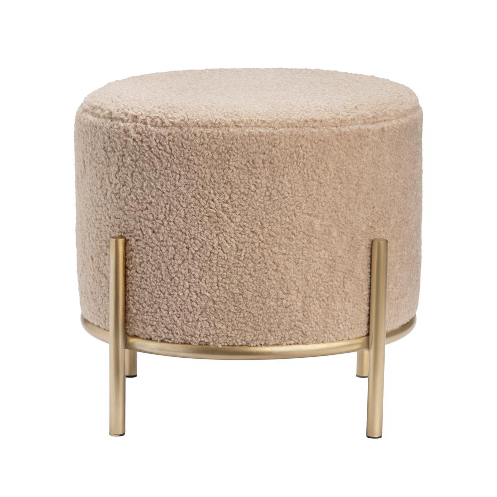 Zanella Cream Sherpa Stool. Picture 2