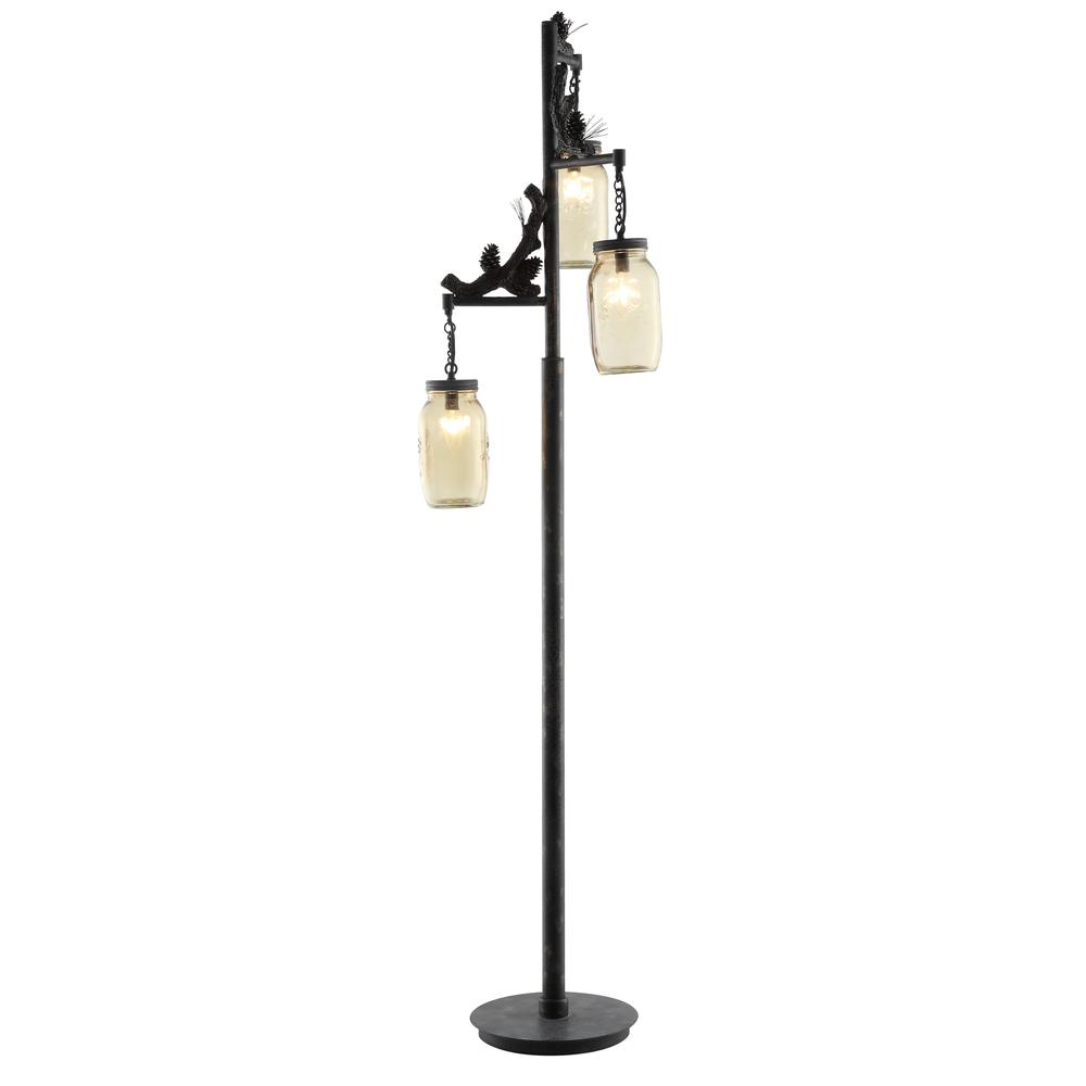 Crestview Collection CVAER740 Fire Catcher Floor Lamp Lighting, Gray. Picture 1