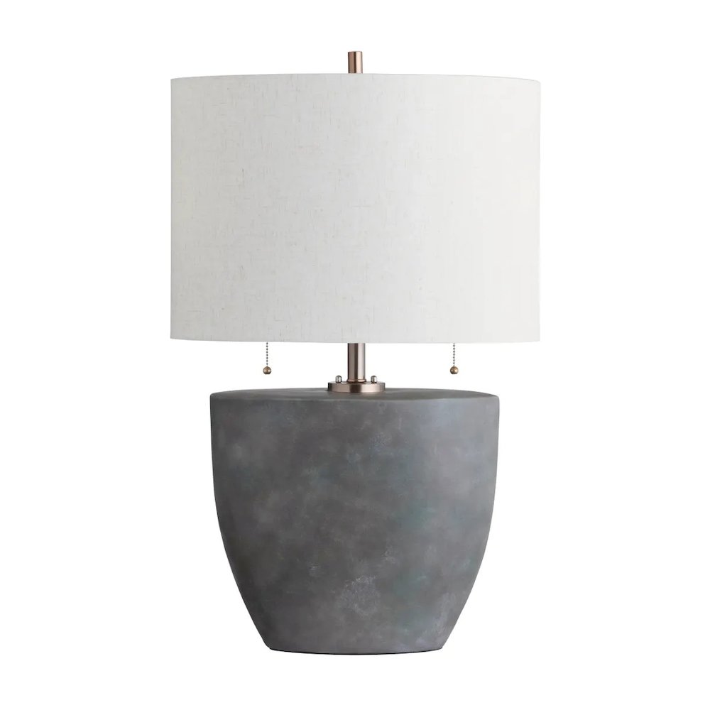 31.5" Transitional Silver Ceramic Table Lamp with Gold Accents. Picture 1