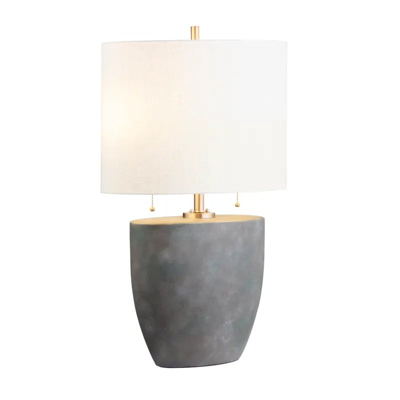 31.5" Transitional Silver Ceramic Table Lamp with Gold Accents. Picture 2