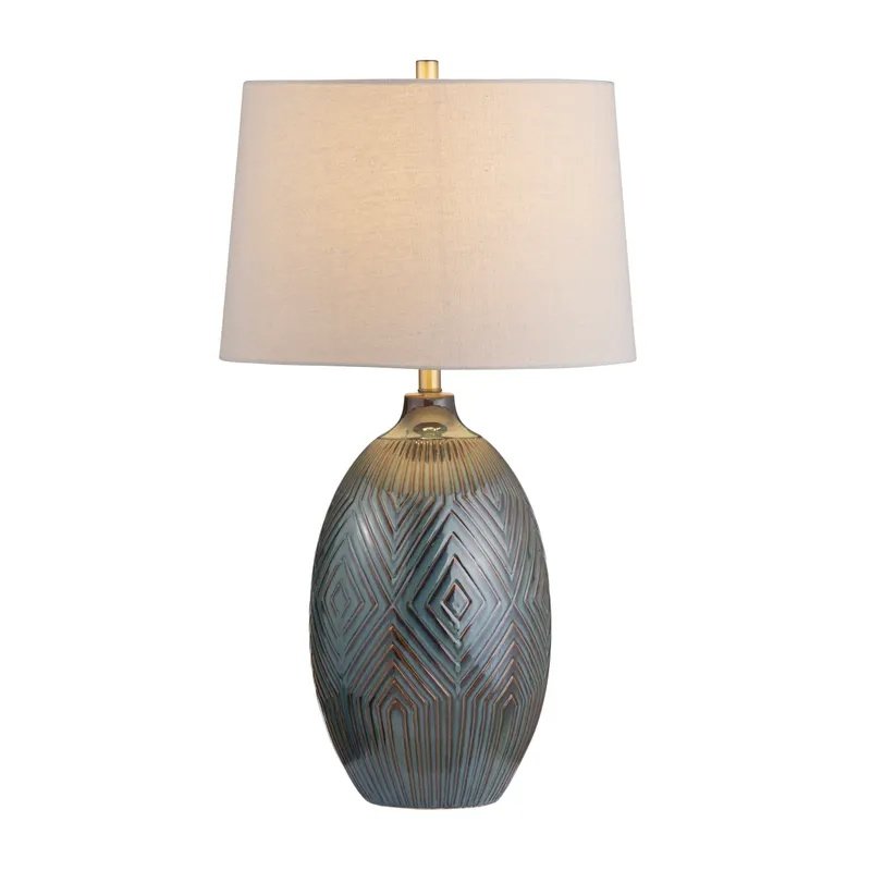 32" Transitional Green Ceramic Table Lamp. Picture 2