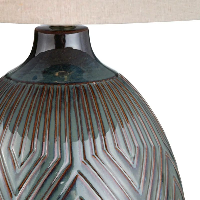 32" Transitional Green Ceramic Table Lamp. Picture 3