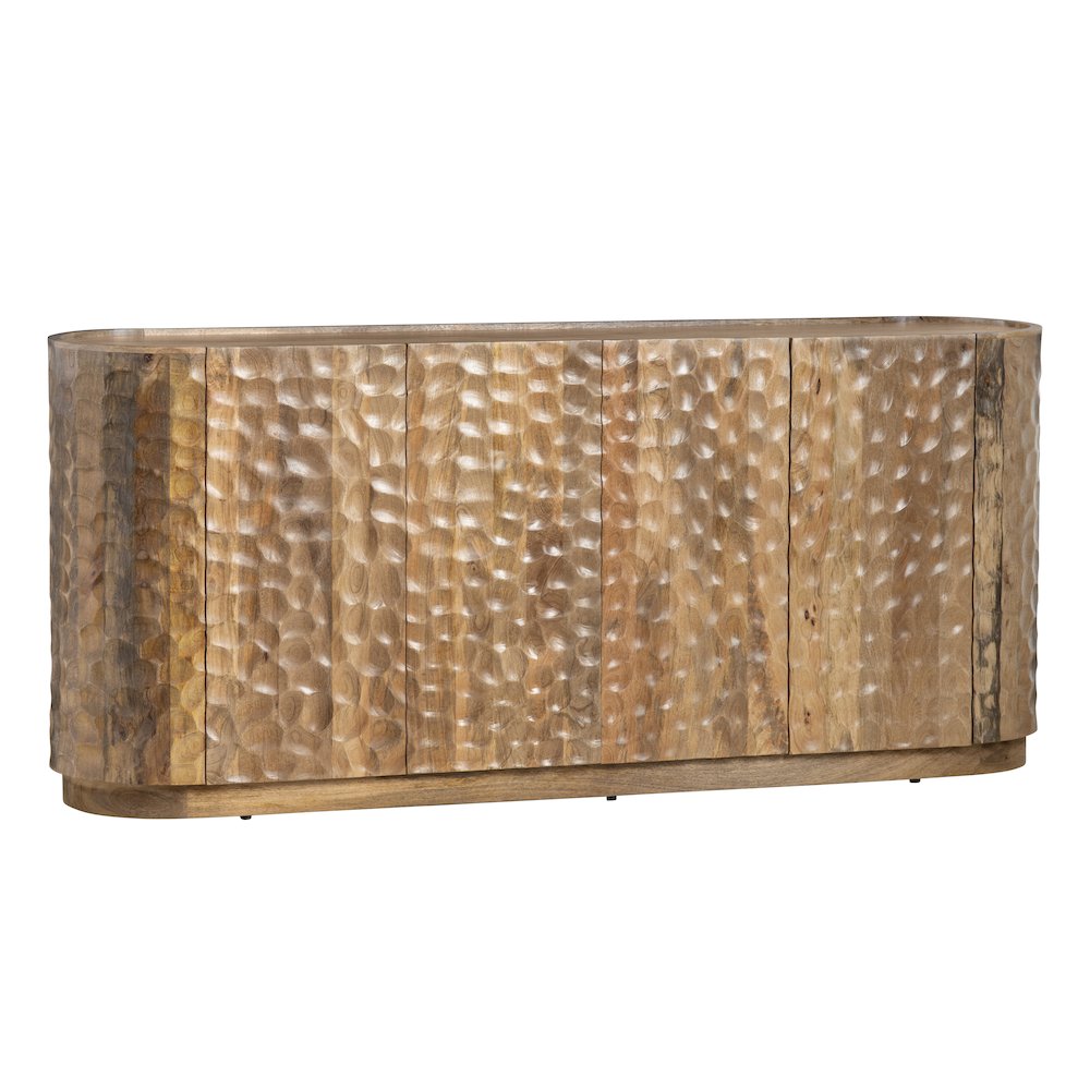 76" Solid Wood 4-Door Media Credenza. Picture 1