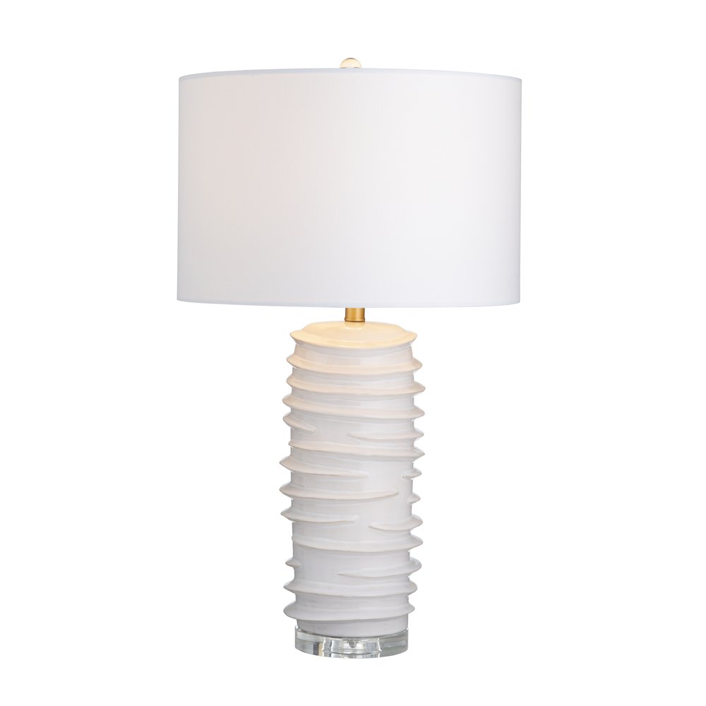 Set Of 2 White Ceramic Table Lamp With Shade. Picture 2