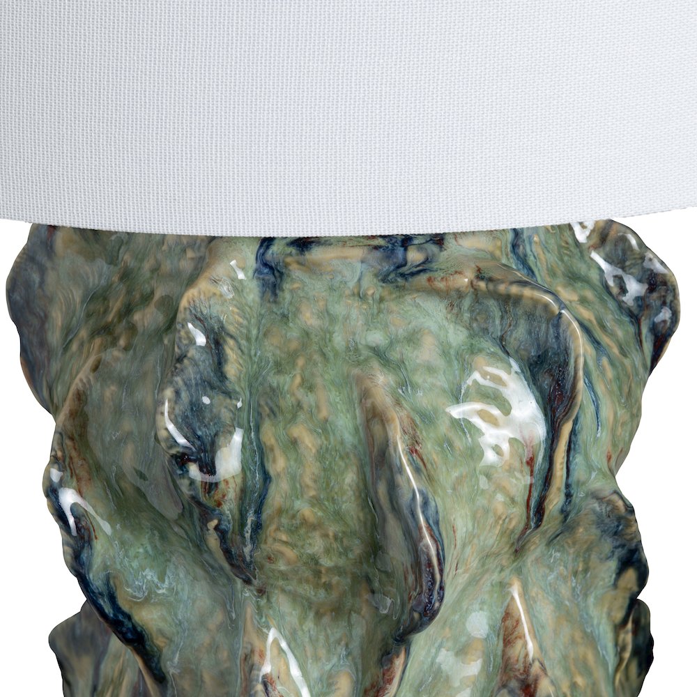Ceramic Table Lamp With Glazed Finish And Shade. Picture 3