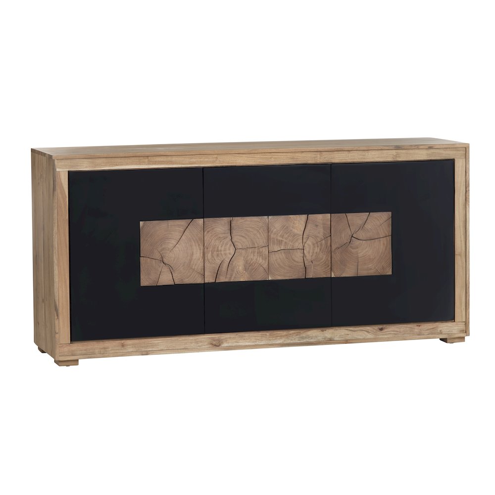 76" Solid Wood 3-Door Media Credenza. Picture 1
