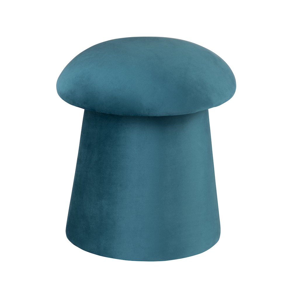 Teal Velvet Mushroom Ottoman W/ Storage. Picture 1