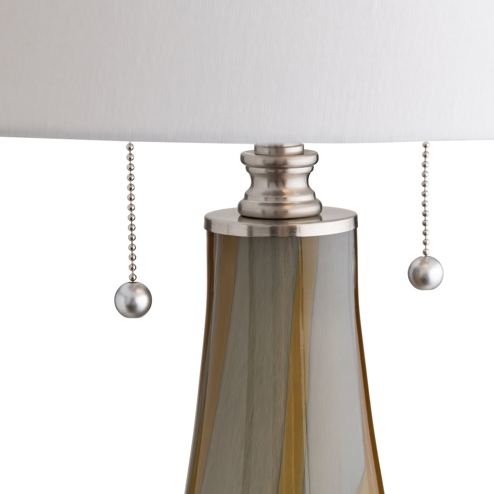 Set Of 2 Glass Table Lamp With Linen Shade. Picture 3