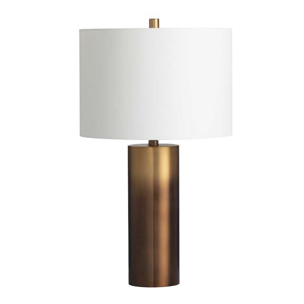 Set Of 2 Ombre Elegant Metal Cylinder Table Lamp With Linen Shade. Picture 1