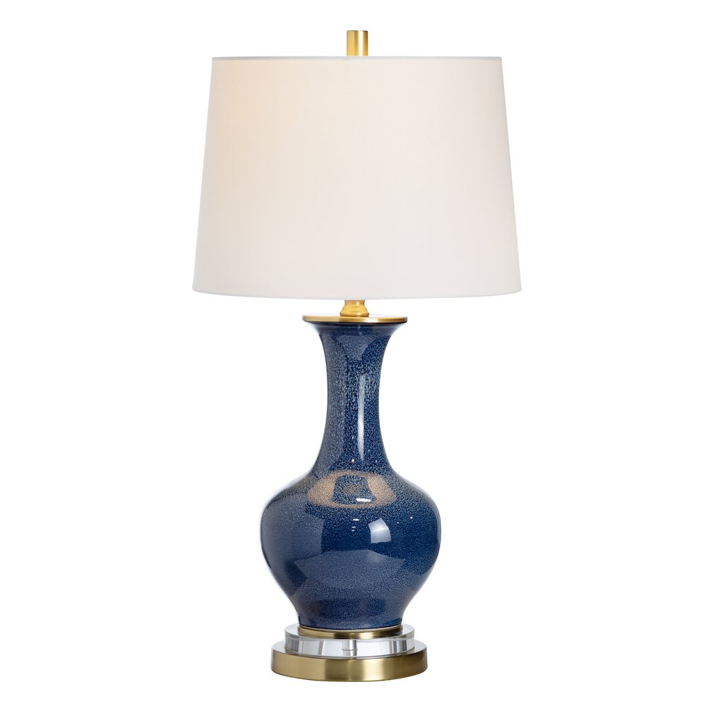 Set Of 2 Ceramic, Metal, & Crystal Table Lamp With Shade. Picture 2