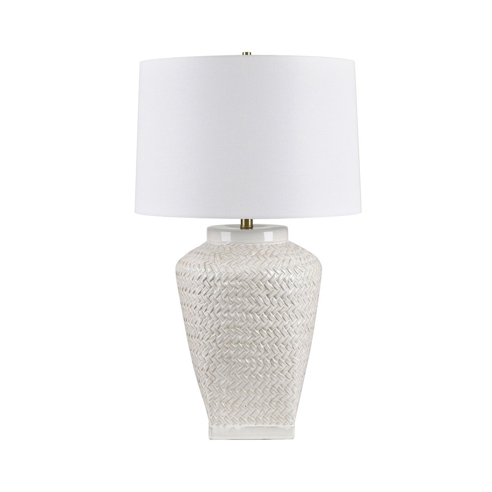 31"H Ceramic Table Lamp With Linen Shade. Picture 1