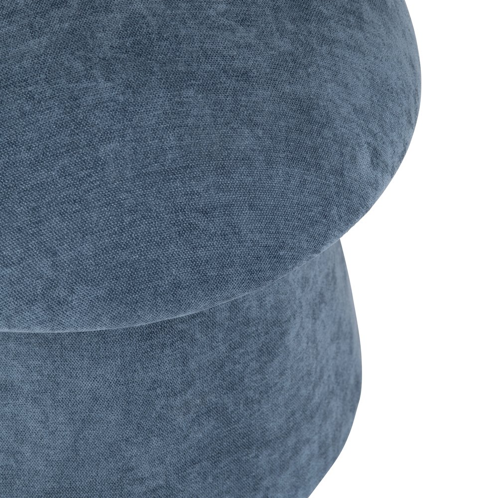 Navy Blue Chenille Mushroom Ottoman W/ Storage. Picture 3