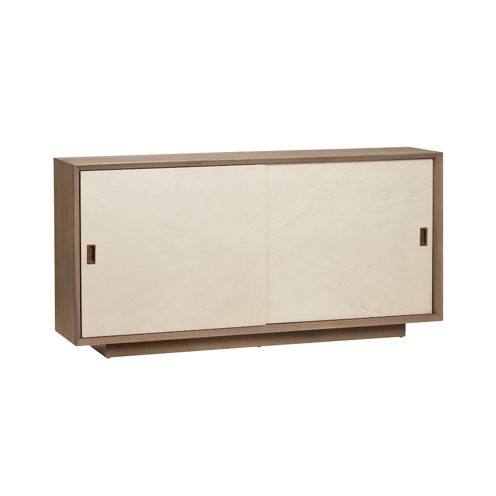 64.5" Natural Brown 2 Sliding Door Media Credenza. Picture 1