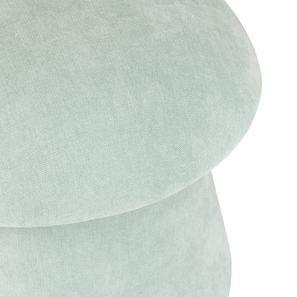 Seafoam Green Chenille Mushroom Ottoman W/ Storage. Picture 3