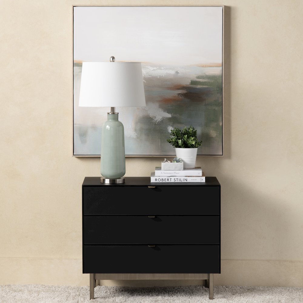 3 Drawer Black Accent Chest. Picture 2