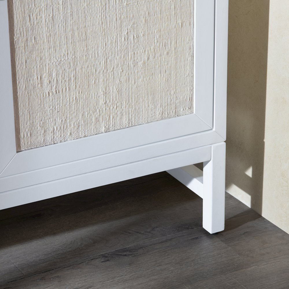 72" White-Washed And Cream 4-Door Media Credenza. Picture 6