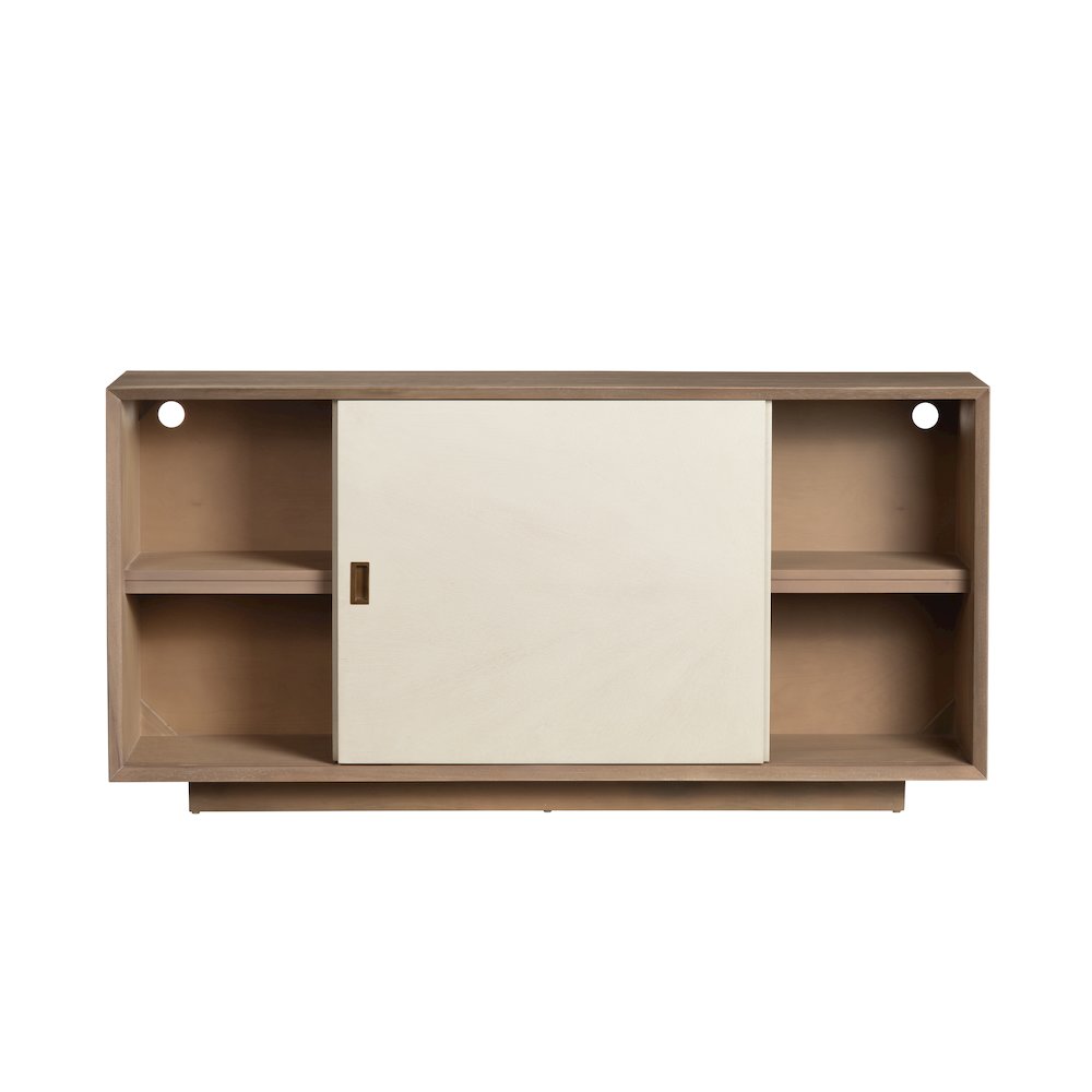 64.5" Natural Brown 2 Sliding Door Media Credenza. Picture 3
