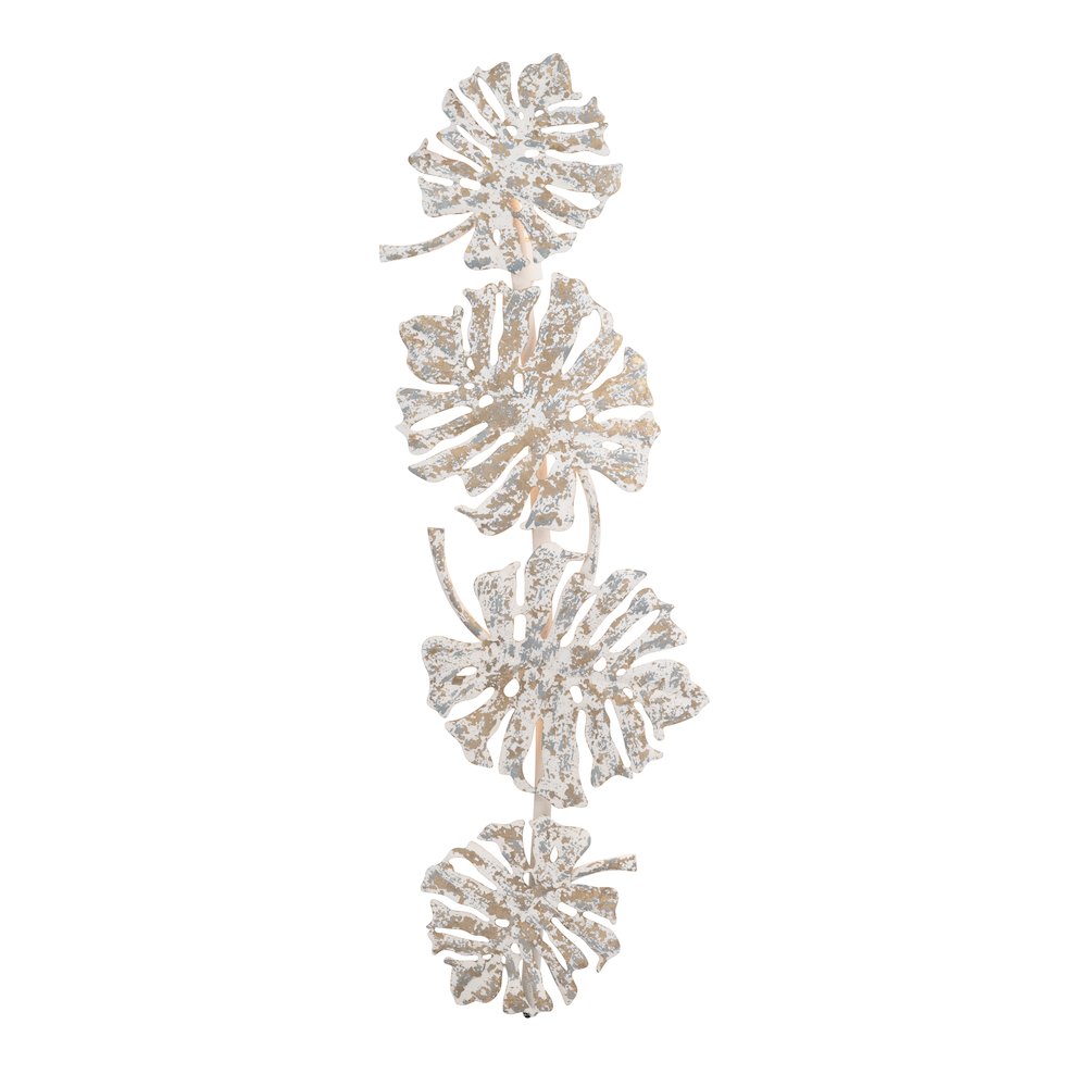52"H Dusty White And Gold Metal Wall Sconce. Picture 2