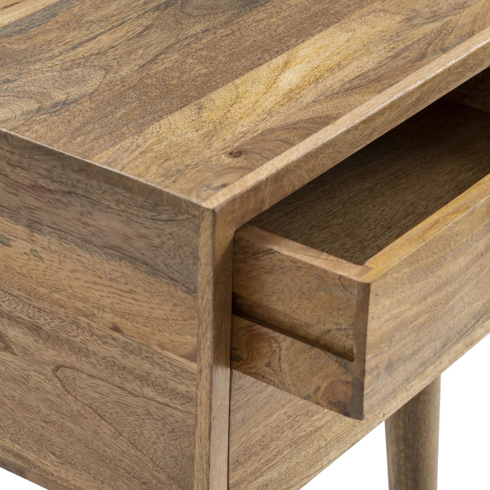 Bengal Manor Natural Mango Wood 2 Drawer Accent Table. Picture 4
