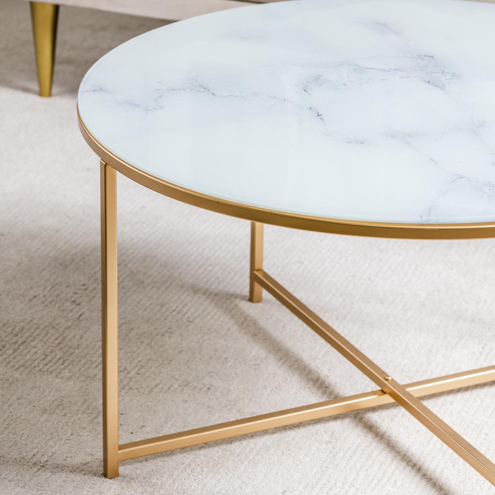 Aria Glass and Metal Coffee Table. Picture 3