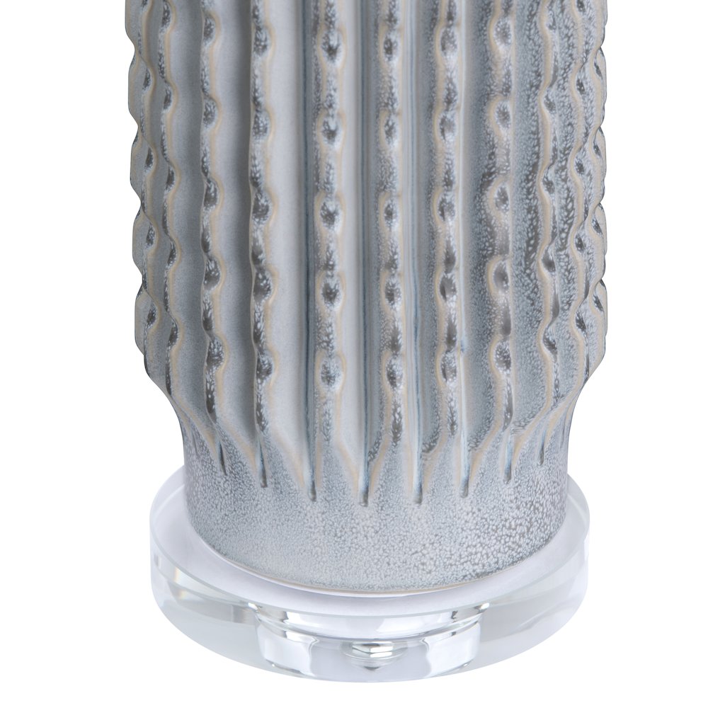 Set Of 2 Powdered Blue Ceramic Lamps With Crystal Bases. Picture 3