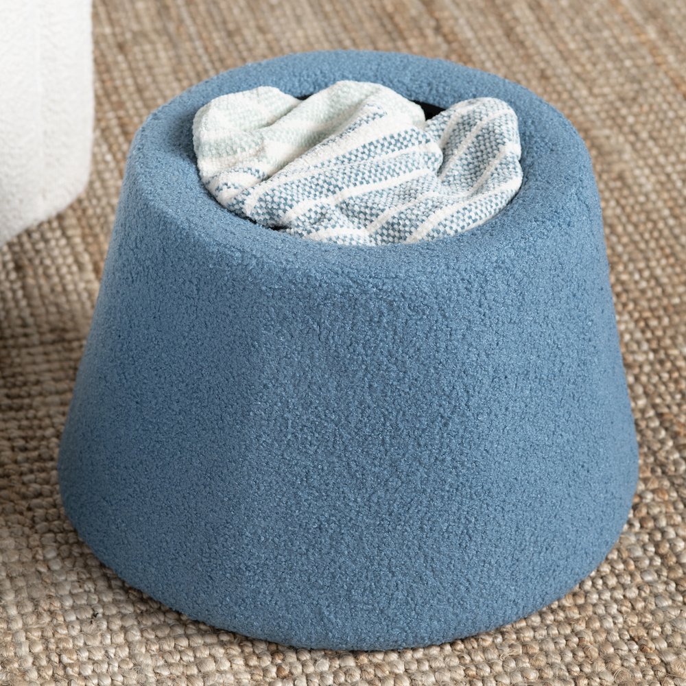 Indigo Blue Mushroom Ottoman W/ Storage. Picture 6