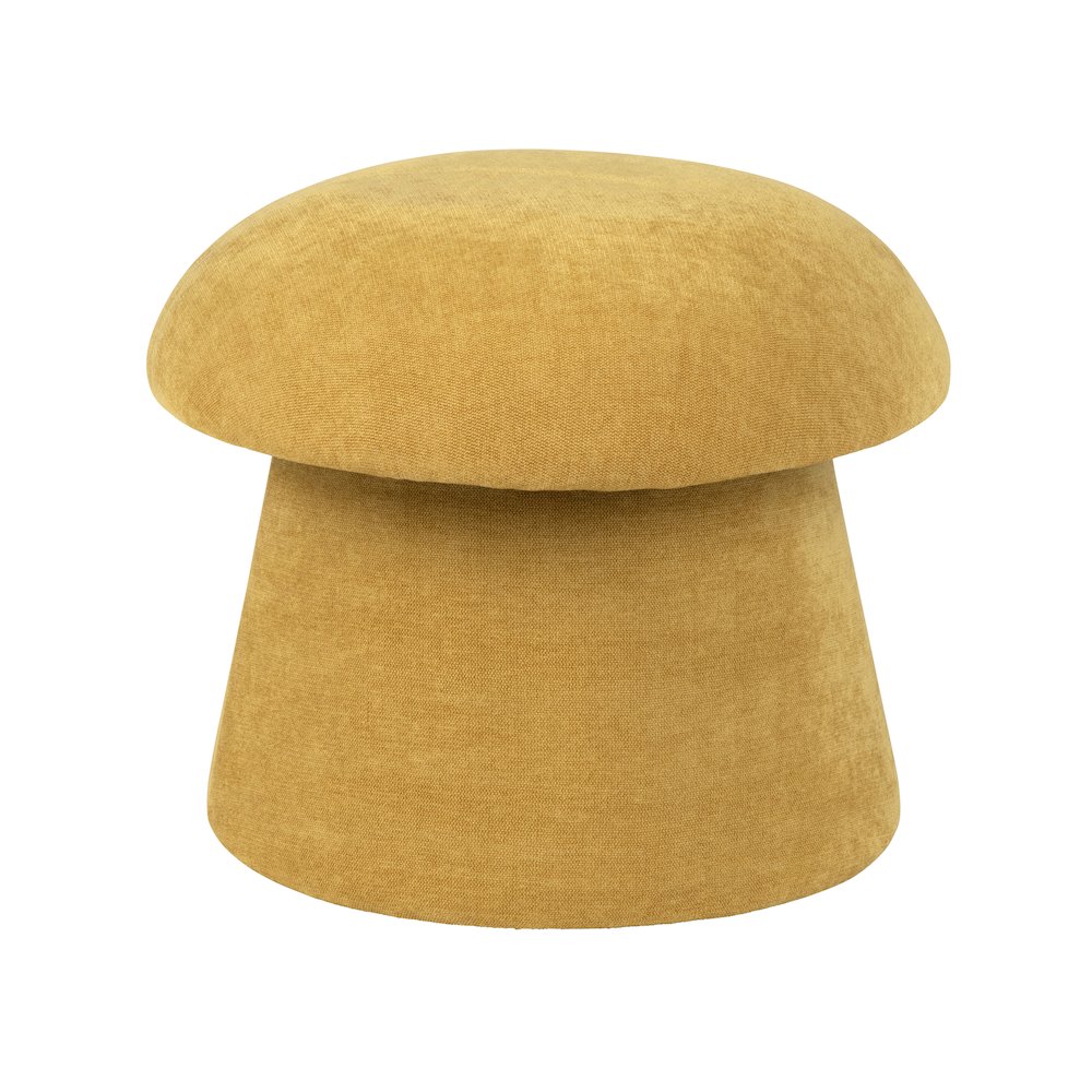 Spice Yellow Chenille Mushroom Ottoman W/ Storage. Picture 1