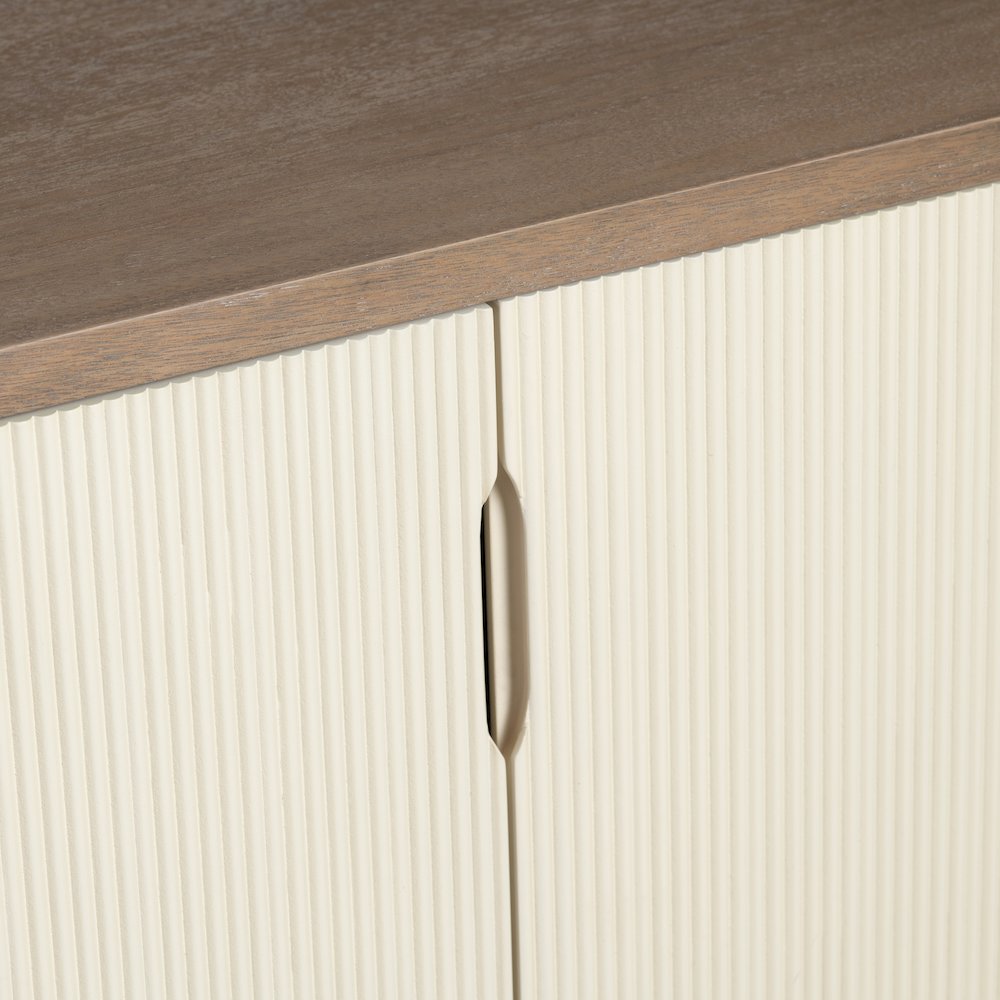 74" Warm Brown 4-Door Media Credenza. Picture 4