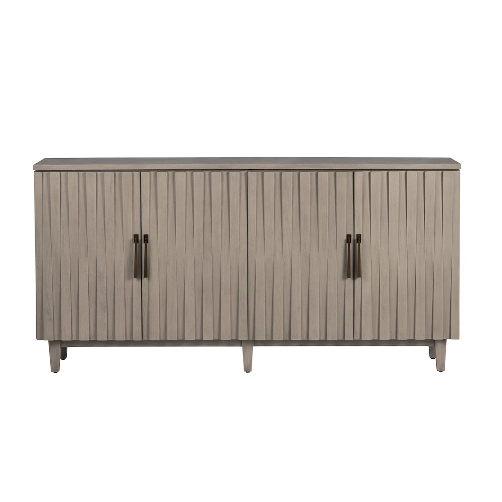 76" Tan 4-Door Media Credenza. Picture 2