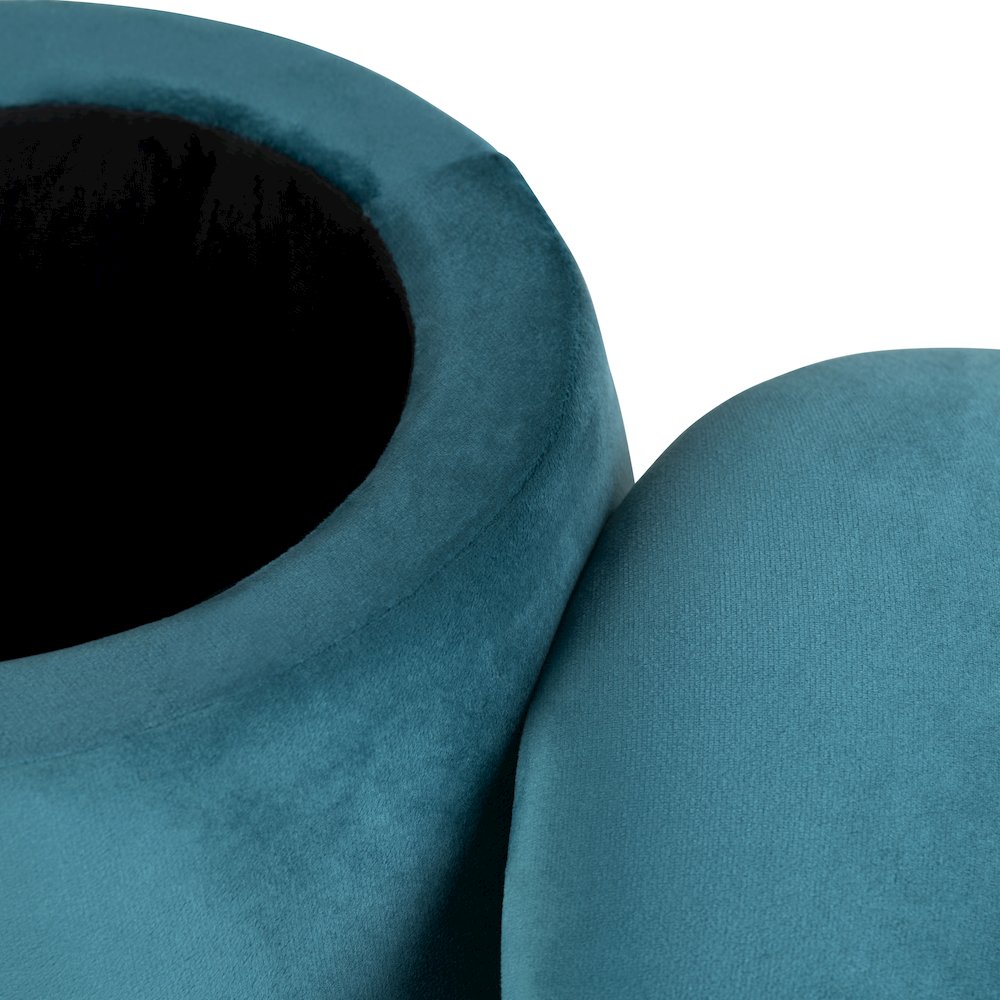 Teal Velvet Mushroom Ottoman W/ Storage. Picture 3