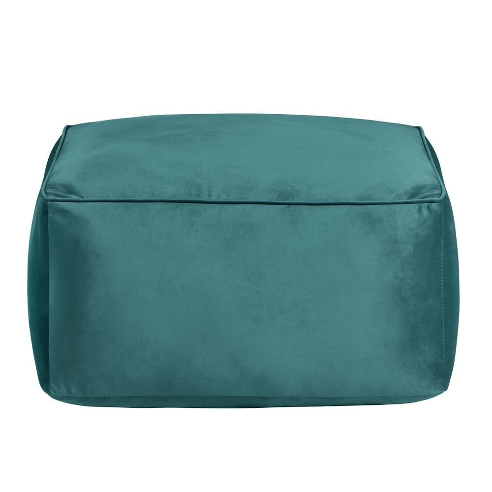 Cerra Jade Green Velvet Square Ottoman. Picture 1