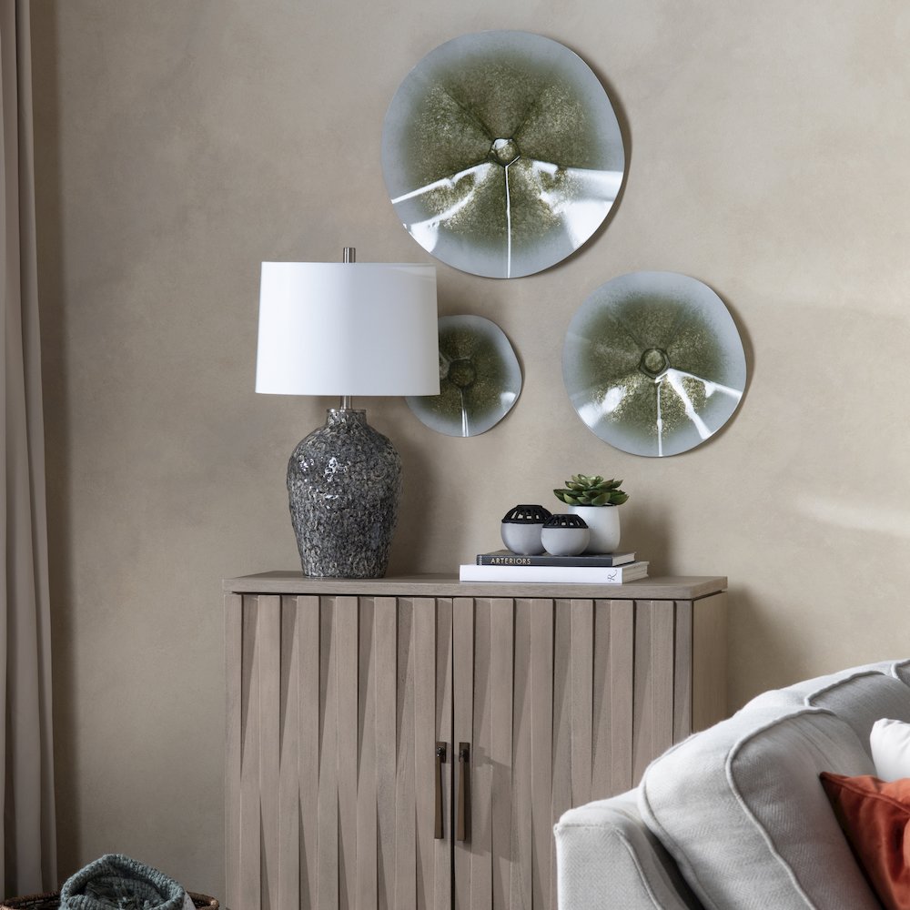 27.5"H Blue Gray Textured Ceramic Table Lamp With Shade. Picture 4