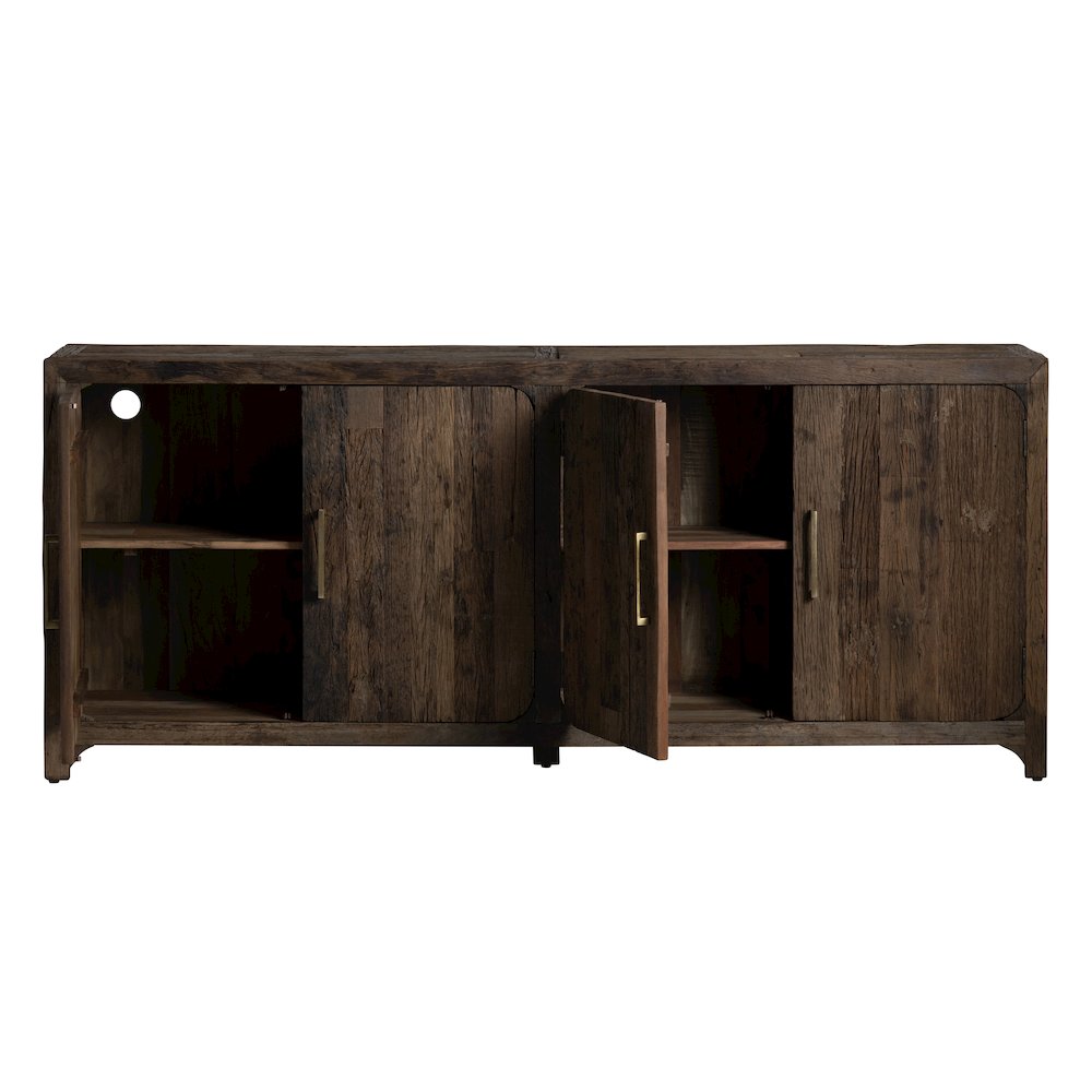 84" Reclaimed Wood 4-Door Media Credenza. Picture 3