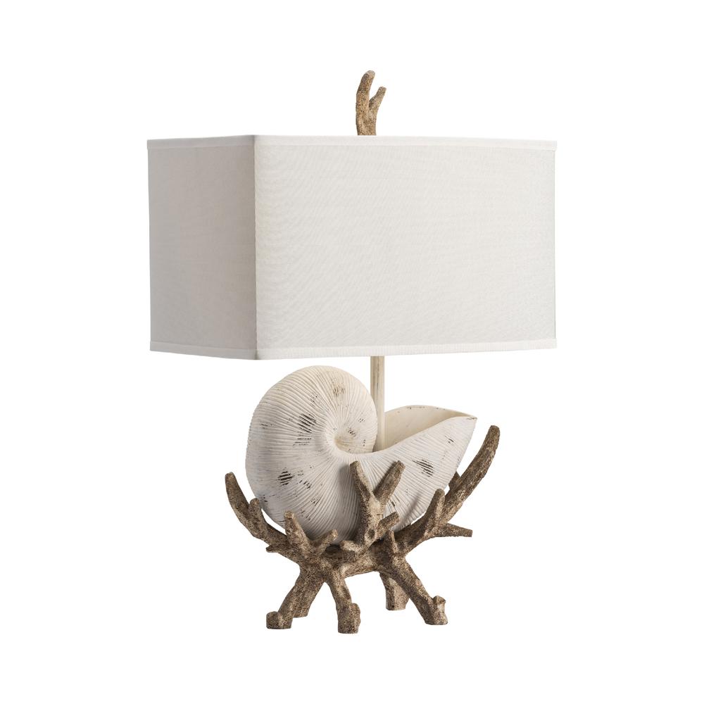 Crestview Collection CVAVP1181 Sleeping Shell Table Lamp Accessories, White. Picture 1