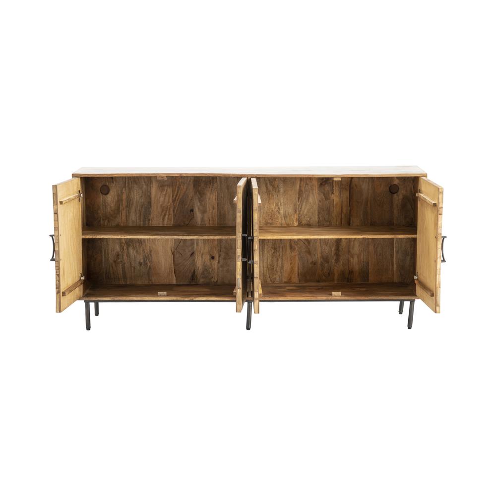 Crestview Collection Roswell Four Door Sideboard, Medium Brown, Wood. Picture 3