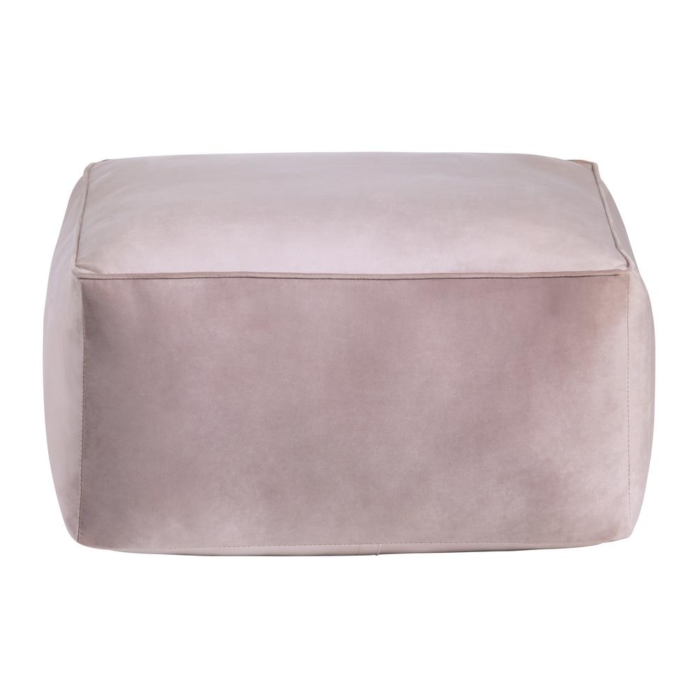 Pink Velvet Pouf. Picture 1