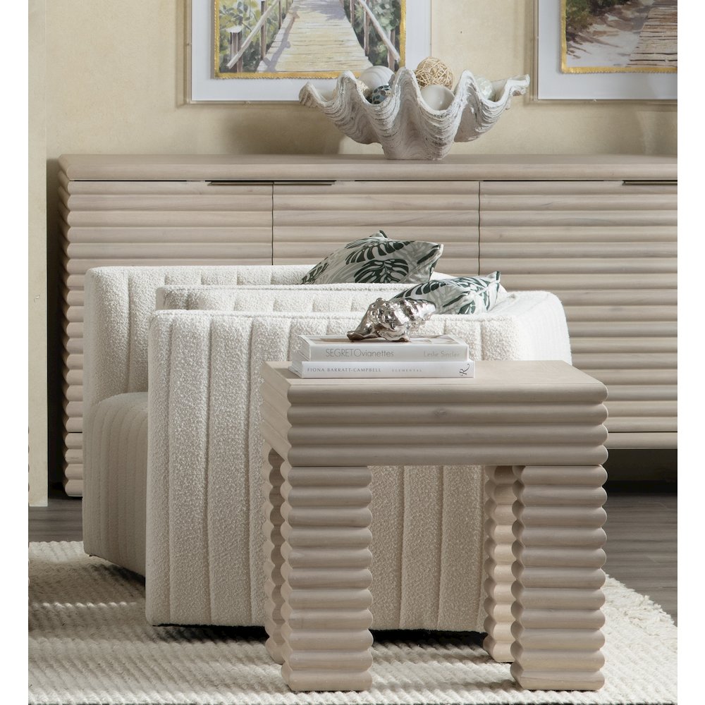 Square Reeded Accent_End Table. Picture 2