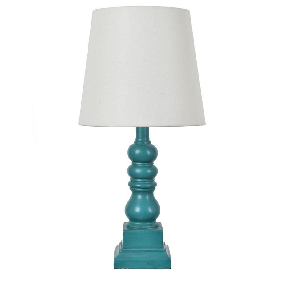 18.5"TH Distressed Blue Resin Table Lamp. Picture 1