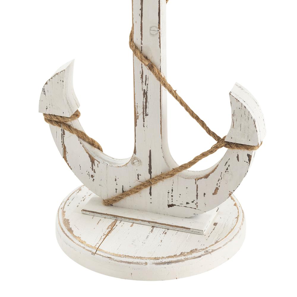 Crestview Collection CVFZR1527 Harbor Distressed White Anchor Table Furniture. Picture 3