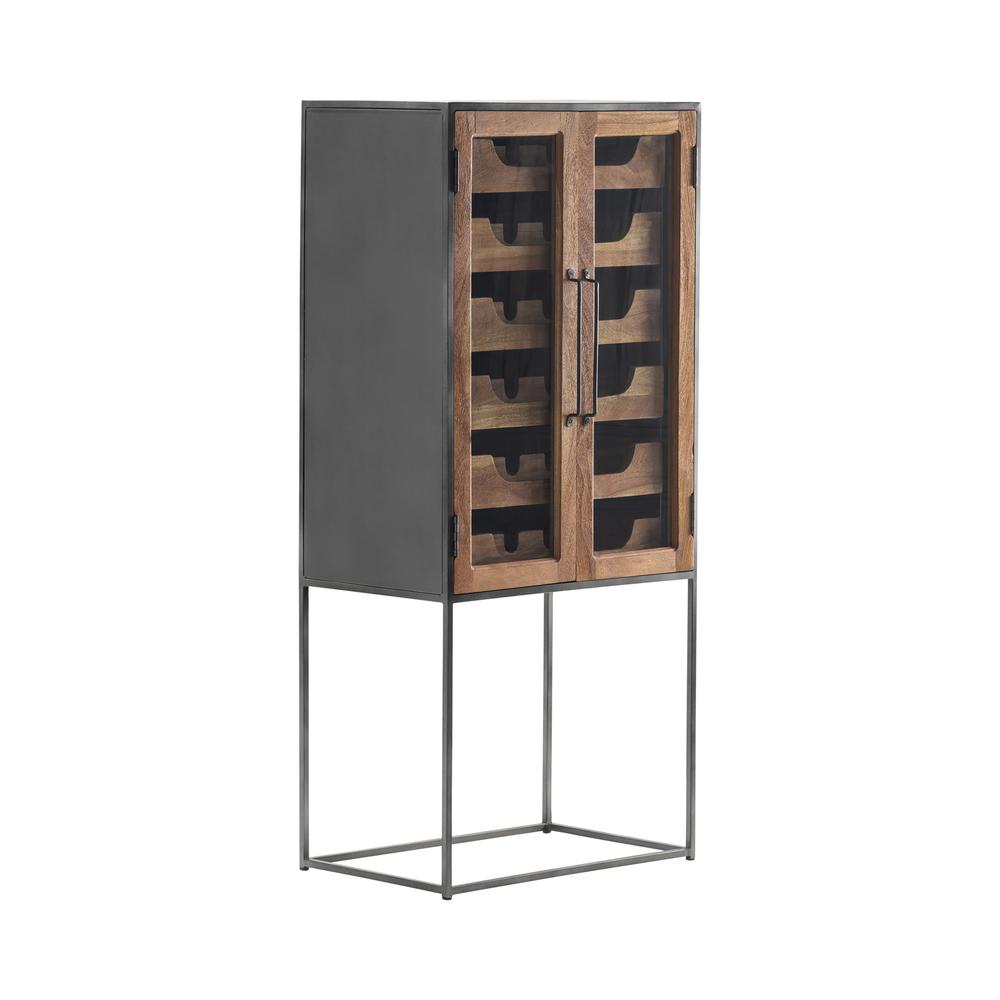 Crestview Collection Bengal Manor 2 Glass Door and Metal Wine Cabinet. Picture 1