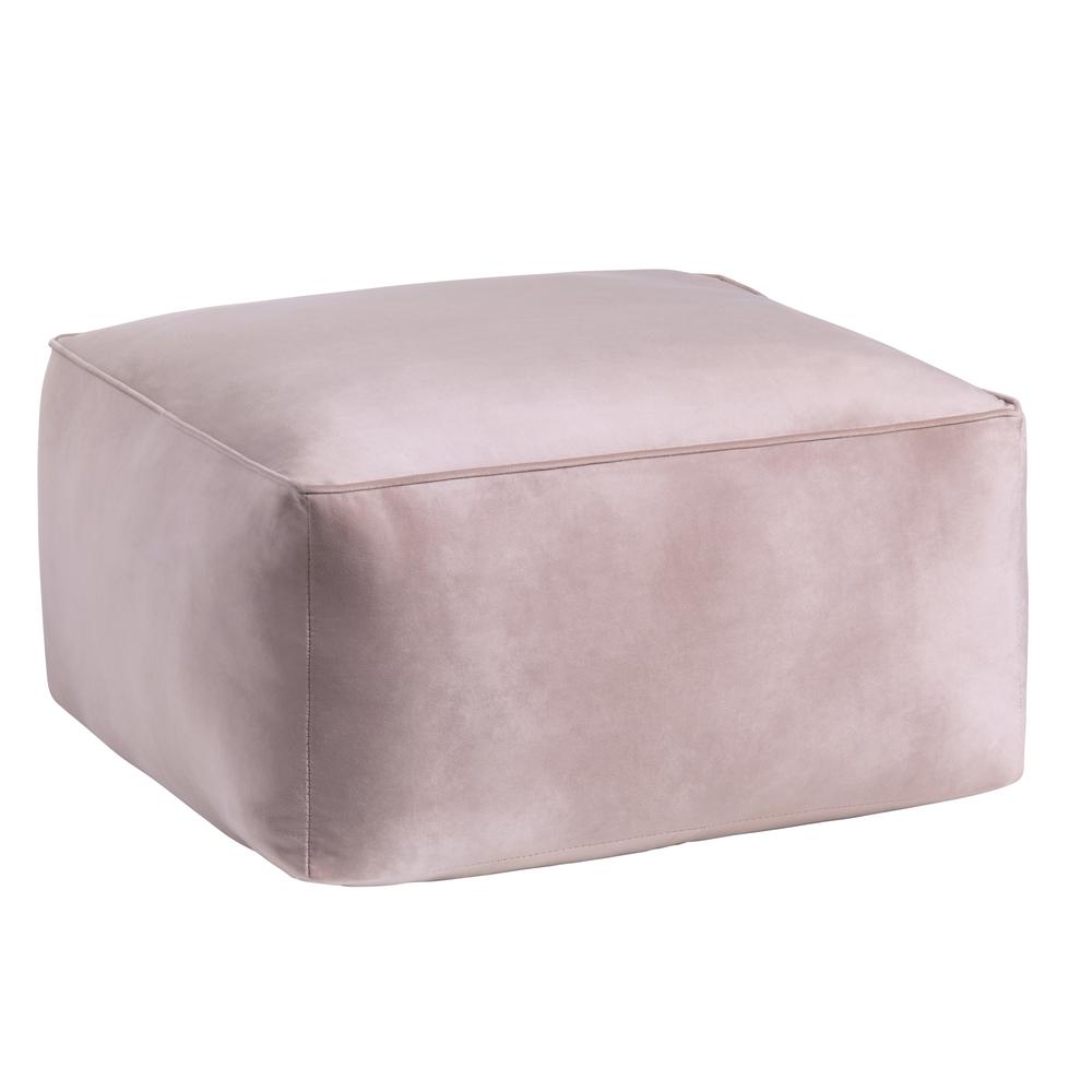 Pink Velvet Pouf. Picture 2