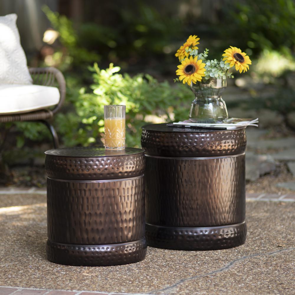 Crestview Collection Set of 2 Stool Bronze Finish Evolution Outdoor. Picture 2