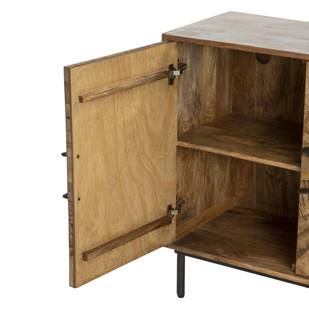 Crestview Collection Roswell Four Door Sideboard, Medium Brown, Wood. Picture 5