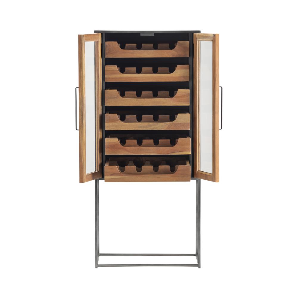 Crestview Collection Bengal Manor 2 Glass Door and Metal Wine Cabinet. Picture 3
